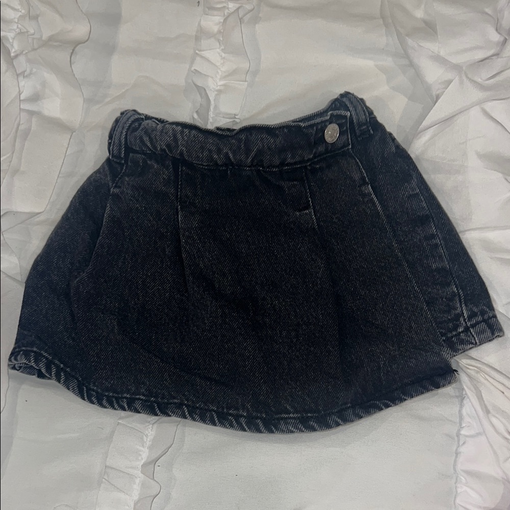 ZARA Black Denim Kids Skort